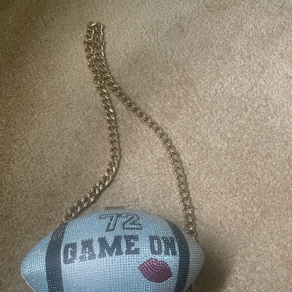 Aldo Game On Football Clutch with Gold Chain